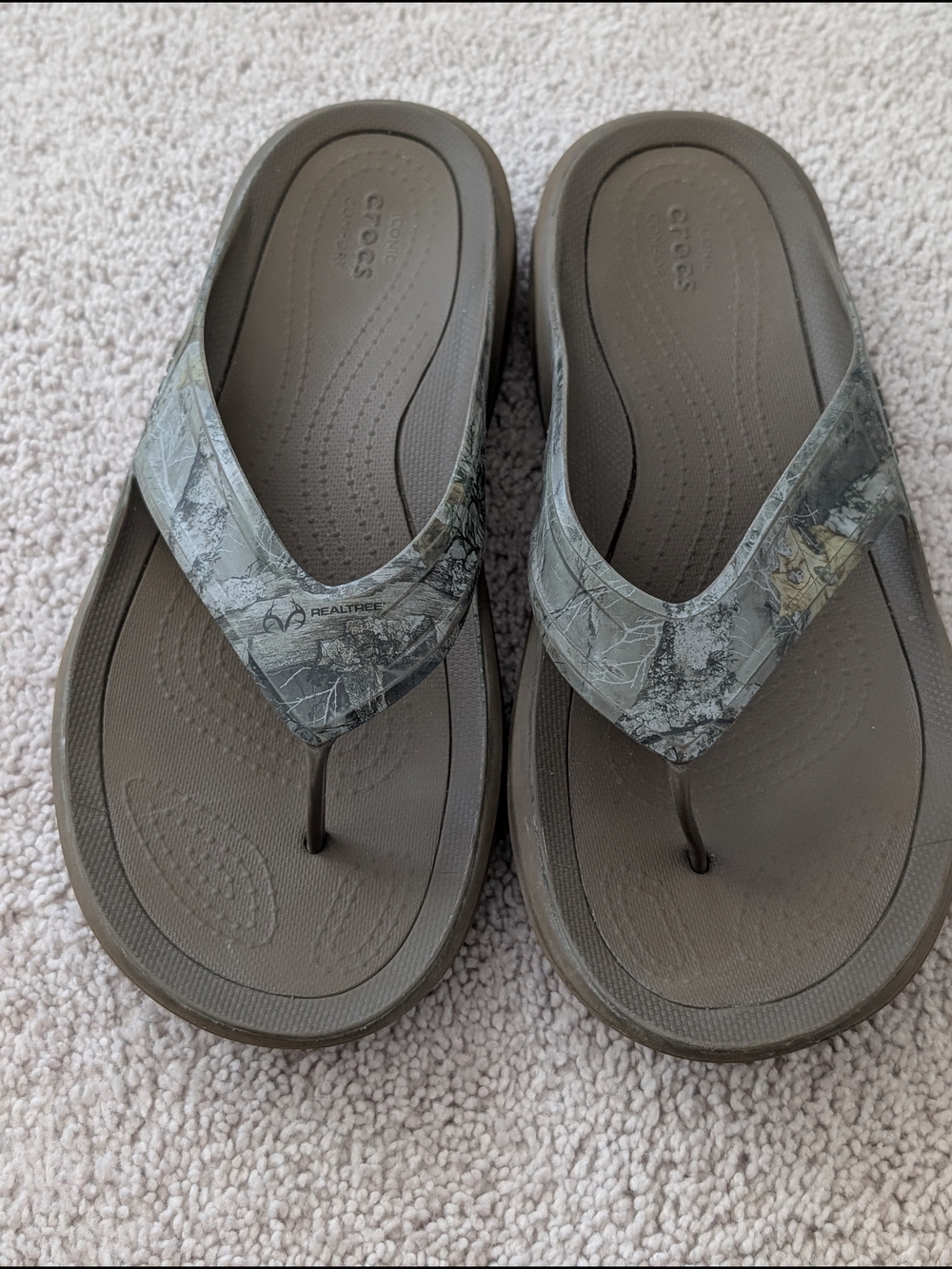 Mens Crocs Realtree Swiftwater Edge Wave Camo Flip Flops Slides Mens Size 11 - Picture 5 of 10